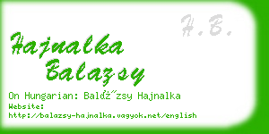 hajnalka balazsy business card